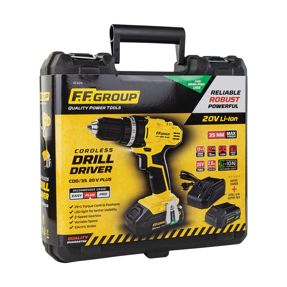 CORDLESS DRILLS FF GROUP CORDLESS DRILL DRIVER 20V WITH 2 BATTERIES